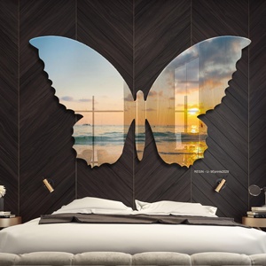 Moderno irregolare intagliato a forma di farfalla Decor Picture soggiorno dipinti paesaggistici <span class=keywords><strong>tramonto</strong></span> in mare dipinti in resina stampe da parete - Product Image 2