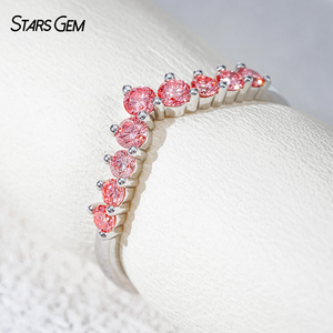 แหวนแต่งงาน/แหวนครบรอบแต่งงาน ทองคำแท้ 10k ประดับเพชรชมพูจาก Starsgem - Product Image 2