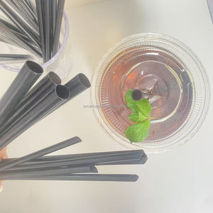 Smartops Dùng Một Lần Màu Đen Chỉ Đầu Phẳng Rơm Ngọc Trai Trà <span class=keywords><strong>S</strong></span>ữa Cà Phê Milkshake Nhựa Rơm PP 6*230Mm Nhựa Rơm - Product Image 3