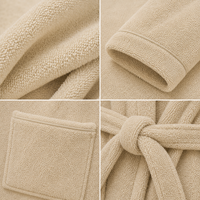 Peignoir en tissu éponge 100% coton, style kimono, col beige, pour les femmes, idéal pour les resorts et la maison, avec ceinture, fournisseur