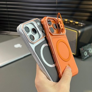 เคสโทรศัพท์แม่เหล็กเนื้อคาร์บอนไฟเบอร์สุดหรูสำหรับ iPhone 18 16 17 Pro Max พร้อมกรอบปิดเลนส์แบบซ่อน ป้องกันรอบด้านไร้ขอบ - Product Image 4