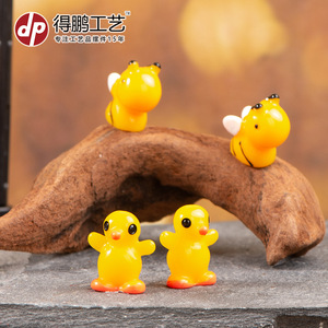 Figurines de canard jaune miniatures en résine, ornements d'animaux, décoration de table et de jardin - Product Image 5