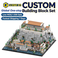 Ensemble de blocs de construction Gobricks personnalisés Grand Temple romain antique, modèle d'architecture de palais romain classique, briques MOC DIY OEM ODM