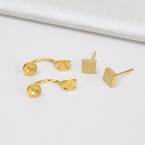 S925 <b>Silver</b> Luxury <b>Earrings</b> 14.5mm Marble & 4785 <b>Pearl</b> Trendy Vintage Religious DIY Accessories with Empty Holder - Product Image 4