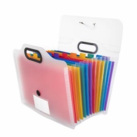 Porte-documents accordéon personnalisé à 24 poches, coloré, en PP, format A4, avec poignée, logo personnalisé