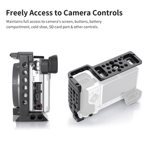 KingMa — Cage de caméra DSLR avec plusieurs trous, en alliage d'aluminium, accessoires pour caméra vidéo Vlog pour <span class=keywords><strong>Sony</strong></span> <span class=keywords><strong>A6100</strong></span>, A6300, A6400 et A6500 - Product Image 3
