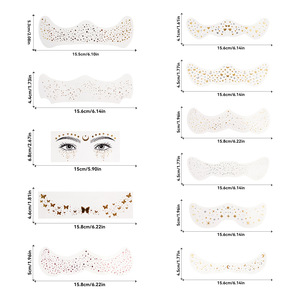 MLSMILE Adesivi per <span class=keywords><strong>Tatuaggi</strong></span> in Lamina d'Oro, Stile Europeo e Americano, Impermeabili, Glitterati, con Stelle e Farfalle per Feste e Spettacoli - Product Image 5