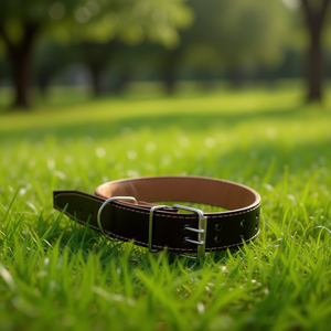 Collare per Animali Domestici in Vera Pelle Marrone, Elegante e Alla Moda - Product Image 2