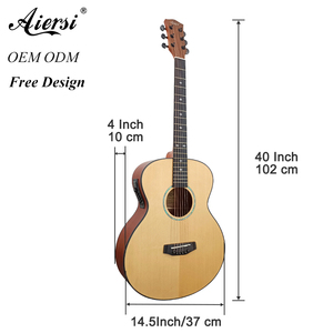 Chine Aiersi marque OM solide épicéa corps en acajou guitare acoustique électrique Logo personnalisé Instrument <span class=keywords><strong>de</strong></span> musique folklorique à cordes en acier - Product Image 5