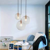 Lampe suspendue LED minimaliste à tête unique en verre de style nordique moderne, disponible en or, or rose et noir