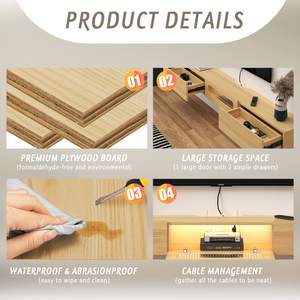 Ensemble de canapé de salon moderne <span class=keywords><strong>2022</strong></span> avec support de télévision intelligente Nouveau design de meubles à panneaux de bois - Product Image 4