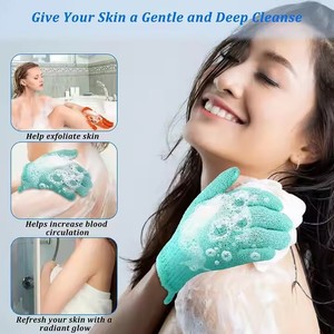 Guanti in Nylon a cinque dita per massaggiare la pelle morta esfoliante per il corpo guanti da bagno Scrubber per il corpo da bagno guanti da bagno esfolianti - Product Image 5