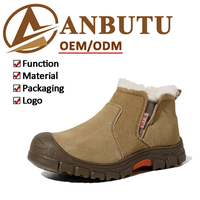 Chaussures de sécurité à enfiler doublées polaire, embout en acier recouvert de plastique, semelle intermédiaire en Kevlar, anti-perforation, isolées, pour le travail