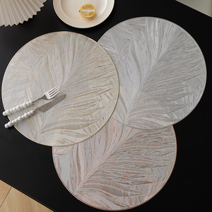 Sets de table de luxe style hôtelier, ronds, résistants à la chaleur, imperméables, protection de table, faciles à nettoyer, cuivre, or, argent - Product Image 4