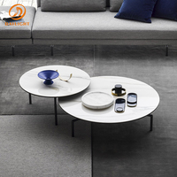 Table basse de salon moderne avec pieds en acier revêtu, convertible, en céramique domestique pour mobilier de maison