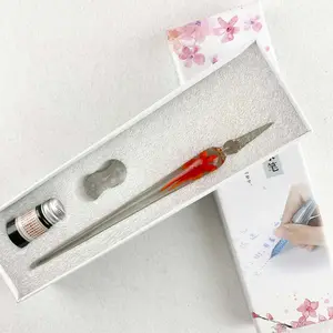 Set di articoli di cancelleria fatti a mano per bambini regalo di lusso di lusso penne in vetro artigianali set di penne artistiche