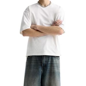 T-shirt pour homme en coton 100% sur mesure en gros, taille grande, grande taille, coupe ample, design vierge, option d'impression de logo - Product Image 4