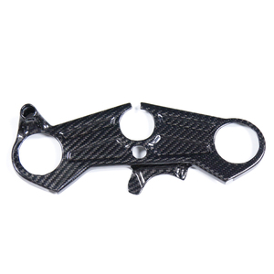 AKOSO 100% 3K Twill Glossy Dry Carbon Fiber Ultra Light Upper Top Triple Clamp Cover pour Kawasaki Ninja ZX10R 2016-2020 - Product Image 4