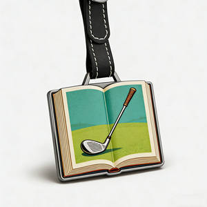 Fabricants en gros <span class=keywords><strong>de</strong></span> porte-étiquettes <span class=keywords><strong>de</strong></span> sac en cuir noir <span class=keywords><strong>de</strong></span> bonne qualité avec impression UV surélevée, métal, golf - Product Image 6