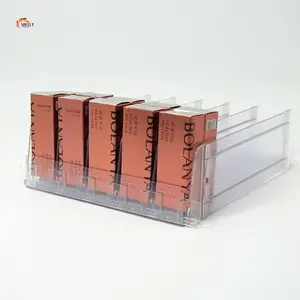 Cheap price high quality cosmetic auto feed display plastic shelf pusher lipstick spring loaded pusher