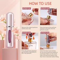 Bouteilles de parfum rechargeables séparées de 5ml Bouteilles vides d'atomiseur de parfum de jet de voyage pour voyager
