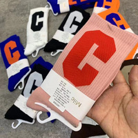 Nouvelles chaussettes de sport pour femmes, design coréen, motif lettre C, en coton, personnalisables, amusantes, de qualité supérieure