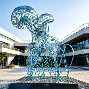 Sculpture de méduse en acier inoxydable de grande taille K479, résistante aux intempéries, statue en métal durable pour jardin de villa haut de gamme - Product Image 1