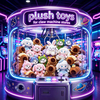 En gros, mini jouets en peluche rennes de Noël, animaux en peluche doux pour machines à griffes, prix d'arcade et recharges pour machines à grue