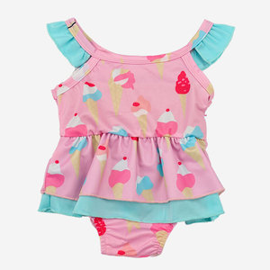 Traje de baño personalizado para niña, conjunto de Bikinis para niña, bañador estampado de 2 piezas, ropa de baño para niña 2018 - Product Image 2