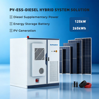 Groupe électrogène solaire diesel Sunwave 125 kW 265 kWh de remplacement, armoire de stockage d'énergie hybride extérieure, 314 Ah LiFePO4 pour l'exploitation minière et la réduction de la consommation de carburant