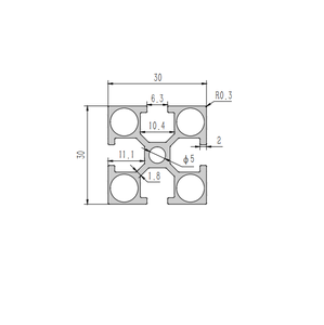 Profili in Lega di Alluminio <span class=keywords><strong>3030</strong></span>, Fornitori di Fabbrica, Lunghezza Personalizzata, Temperatura T3-T8, per Telaio Stampante 3D Fai-da-Te, Uso Industriale - Product Image 2