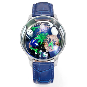 Orologio di Design Jacob and Co Panda Tourbillon con Diamanti Taglio Baguette Movimento Meccanico Cinturino in Pelle e Moissanite - Product Image 6