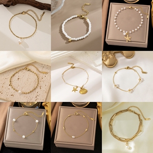 สร้อยข้อมือมุกสแตนเลสสตีลสำหรับผู้หญิง - ชุบ PVD ทอง 18K - เครื่องประดับของขวัญอเนกประสงค์ทันสมัยมีเสน่ห์ ขายส่ง - Product Image 2
