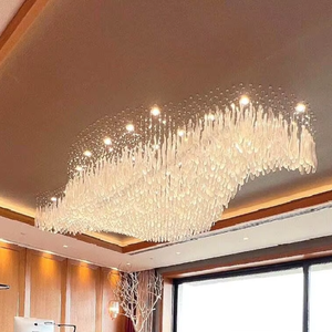 Lustres en cristal de luxe à LED en forme de branche pour salon, design moderne personnalisé pour hôtel, grand centre commercial, salle de banquet - Product Image 3