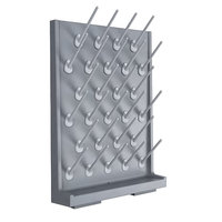 Étagère murale portable Offwhite PP pour usine, laboratoire, école, hôpital, support de séchage à crochets, résistant aux produits chimiques et aux acides