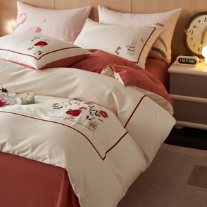 Juego de 11 Piezas de Ropa de Cama de Algodón de Fibra Larga para Otoño e Invierno, Totalmente Cepillado, Relleno de Lana Pura, Funda de Edredón y Sábanas de Calidad - Product Image 6