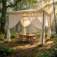 Direkt vom Hersteller: Diamantförmiger Pavillon mit Holzdach und Stahlrahmen - Moderner, luxuriöser Garten-Sichtschutz im beliebten Stil