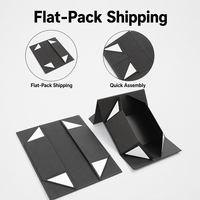 Boîte cadeau rigide magnétique pliable portable haut de gamme personnalisée, imperméable, avec doublure en éponge, en carton noir mat pour vêtements