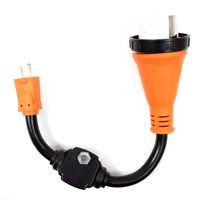 Protecteur de surcharge 30 ampères, cordon adaptateur pour camping-car avec disjoncteur NEMA TT-30P vers NEMA SS2-50R avec prise facile à 90 degrés