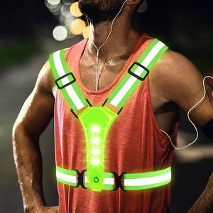 เสื้อกั๊กสะท้อนแสง LED สำหรับมอเตอร์ไซค์แบบกำหนดเอง เสื้อกั๊กวิ่งพร้อมไฟสัญญาณ เสื้อกั๊กวิ่งกลางคืนสำหรับเด็กพร้อมไฟ LED - Product Image 1