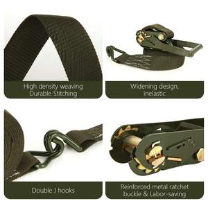 Correa de Amarre Retráctil de Poliéster de Alta Resistencia, 5000 kg de Resistencia a la Rotura, Certificación GS, Gancho Doble J, para Motocicletas y Camiones - Product Image 3