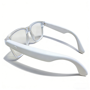 نظارات شمسية ذكية بيضاء لاسلكية بتقنية البلوتوث مضادة للضوء الأزرق مع سماعات رأس ومكبر صوت وموسيقى وتقنية الذكاء الاصطناعي، تصميم حسب الطلب - Product Image 3