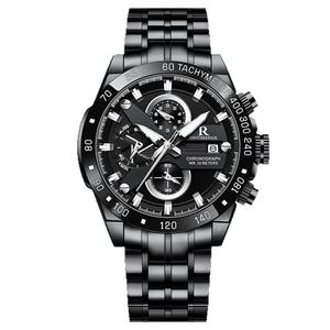 Reloj Digital con correa de acero inoxidable de lujo para hombre, resistente al agua, luz nocturna, cronómetro de 42mm, diseño de <span class=keywords><strong>Guerrero</strong></span> negro, venta al por mayor - Product Image 5
