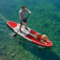Vente flash : SUP gonflable Drop Stitch 11' x 33" avec pompe, planche à pagaie rouge rubis, kit complet familial tout-en-un