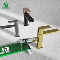 Robinet de lavabo à col haut, monocommande, en laiton noir mat, avec cartouche céramique, design contemporain, à poser sur le comptoir, pour salle de bain