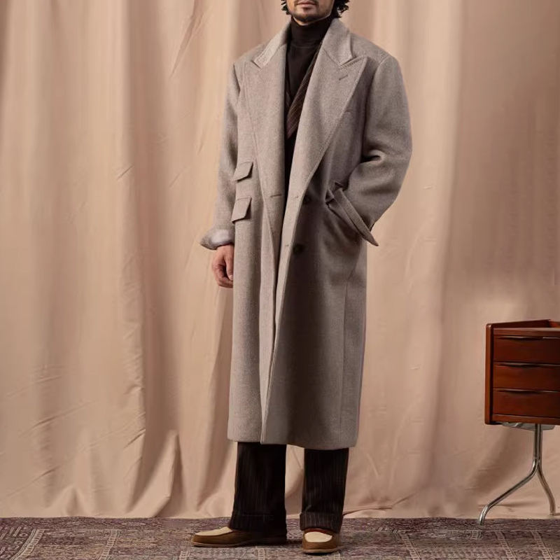 VAGTON Chester Woolen Coat - 100% Wool Double Breasted Jacket