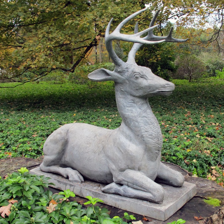 Escultura de alce de ciervo de fibra de vidrio, tamaño real, alta calidad, para decoración de jardín