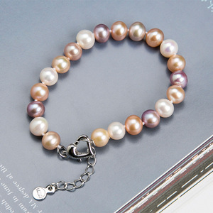 Pulsera de Perlas de Agua Dulce de 8-9 mm, Nueva Moda, Venta al por Mayor, para Mujer, Color Mixto, Cadena de Mano, Regalo con Encanto Fresco - Product Image 2