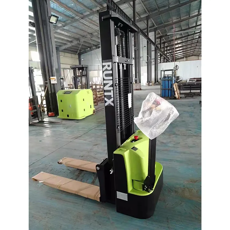 Runtx ร้อน 1.5 ตัน 2 ตันแบบพกพากึ่งไฟฟ้าพาเลท Stacker แบตเตอรี่ไฮดรอลิกคู่มือยก Stacker รถบรรทุกรถยก