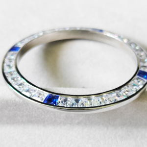 Viền đồng hồ TYHL thủ công bằng thép không gỉ mạ <span class=keywords><strong>CZ</strong></span> 39mm dành cho đồng hồ đeo tay Iced Out, phụ kiện thay thế cao cấp bao gồm mặt số - Product Image 2